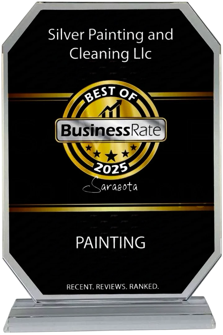 Best of 2025 painting award from BusinessRate Sarasota presented to Silver Painting and Cleaning
